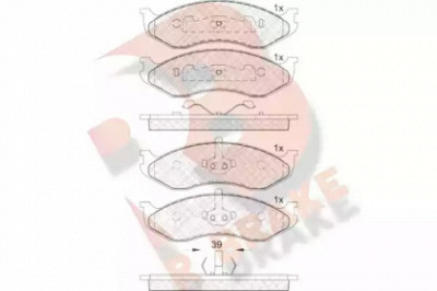 R BRAKE rb0968 -  Комплект тормозных колодок, дисковый тормоз